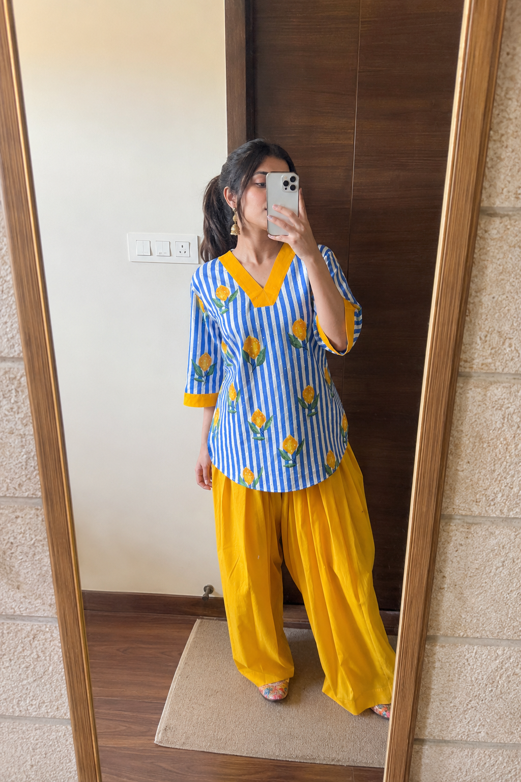 Lemon Striped Kurta
