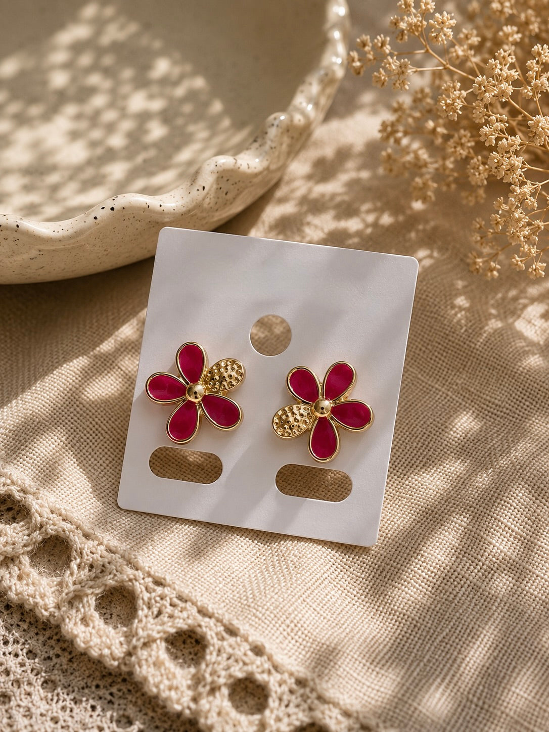 Pink Drop Earrings