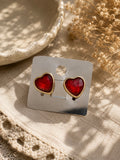 Red heart studs