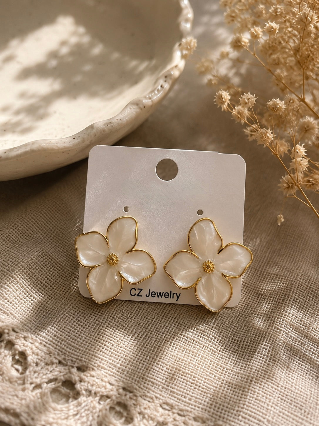 Ivory Bloom Earrings