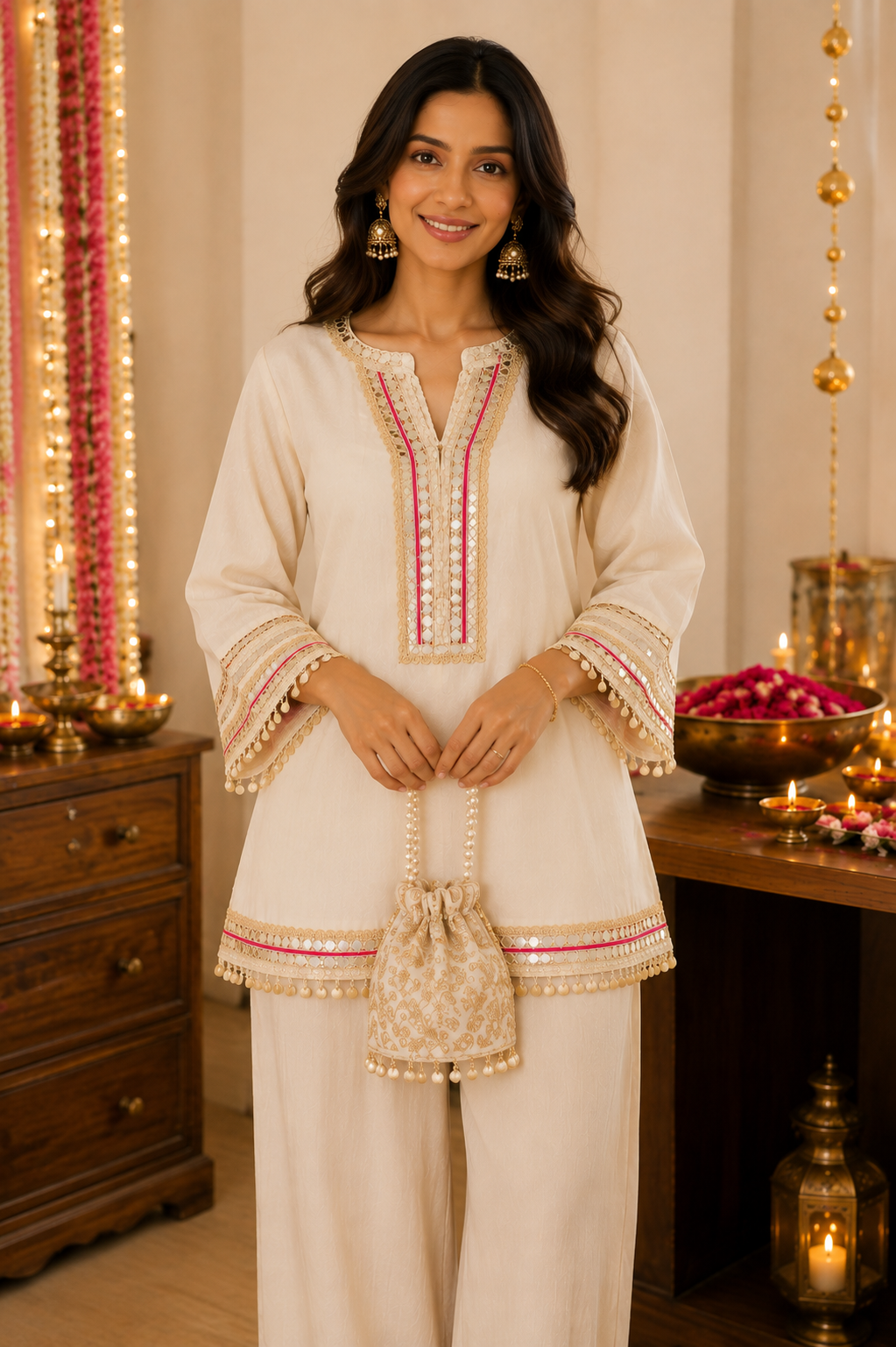 Ivory Gota Kurta