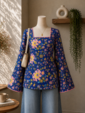 Blue Meadow Square Neck Kurta