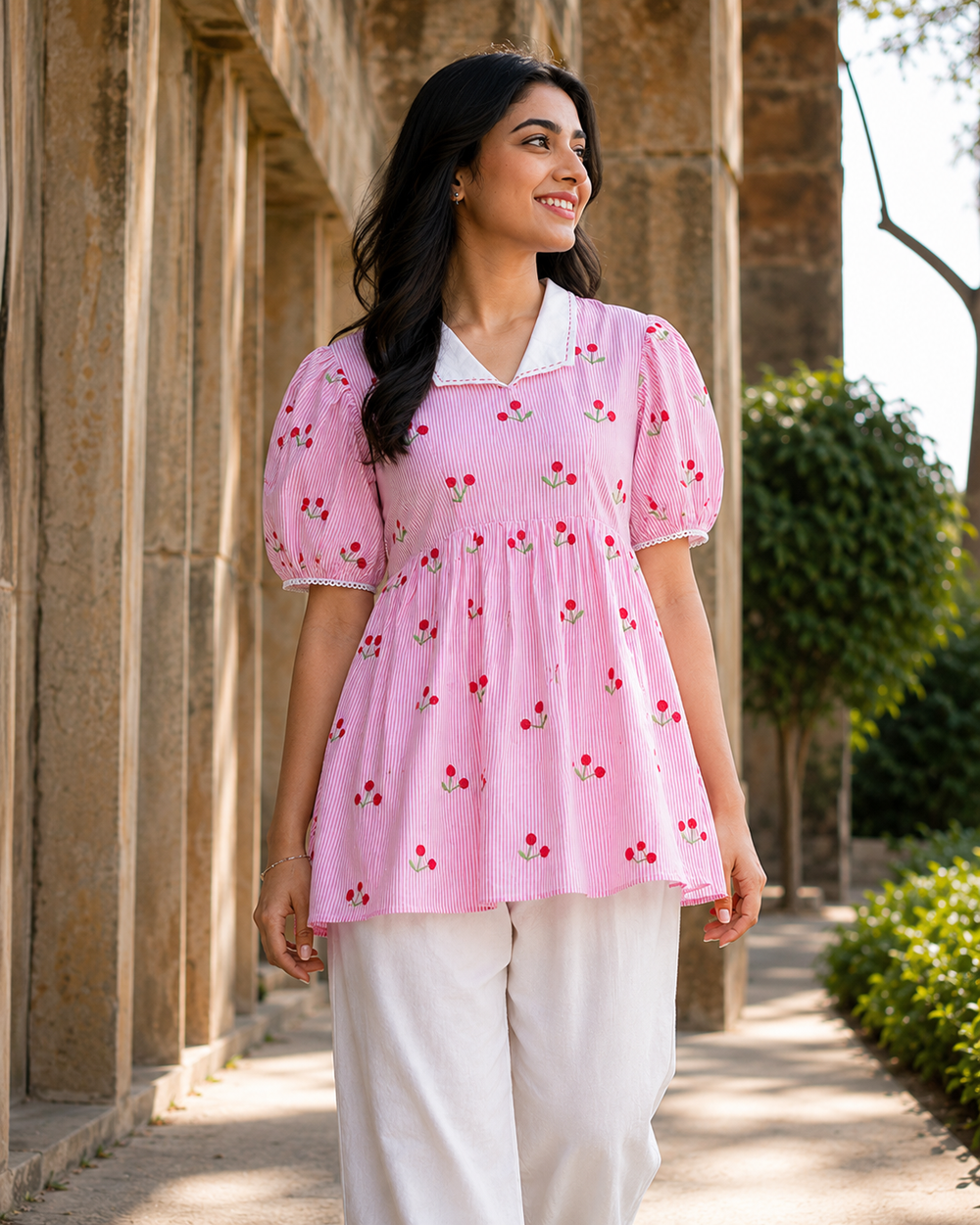 Cherry Blossom Kurta