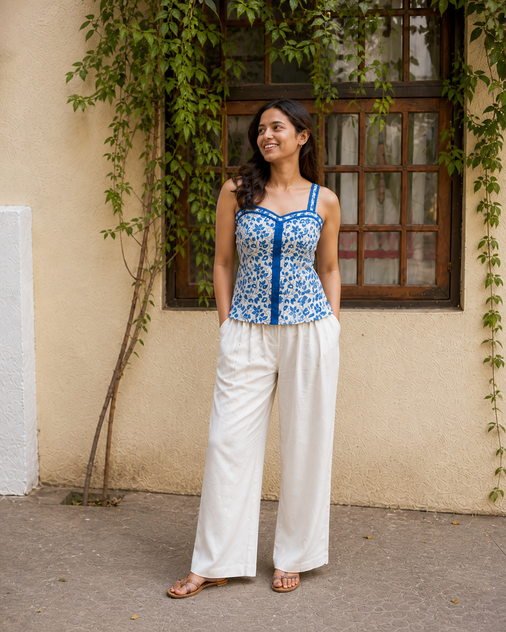 Blue Bloom Crop Top