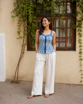 Blue Bloom Crop Top