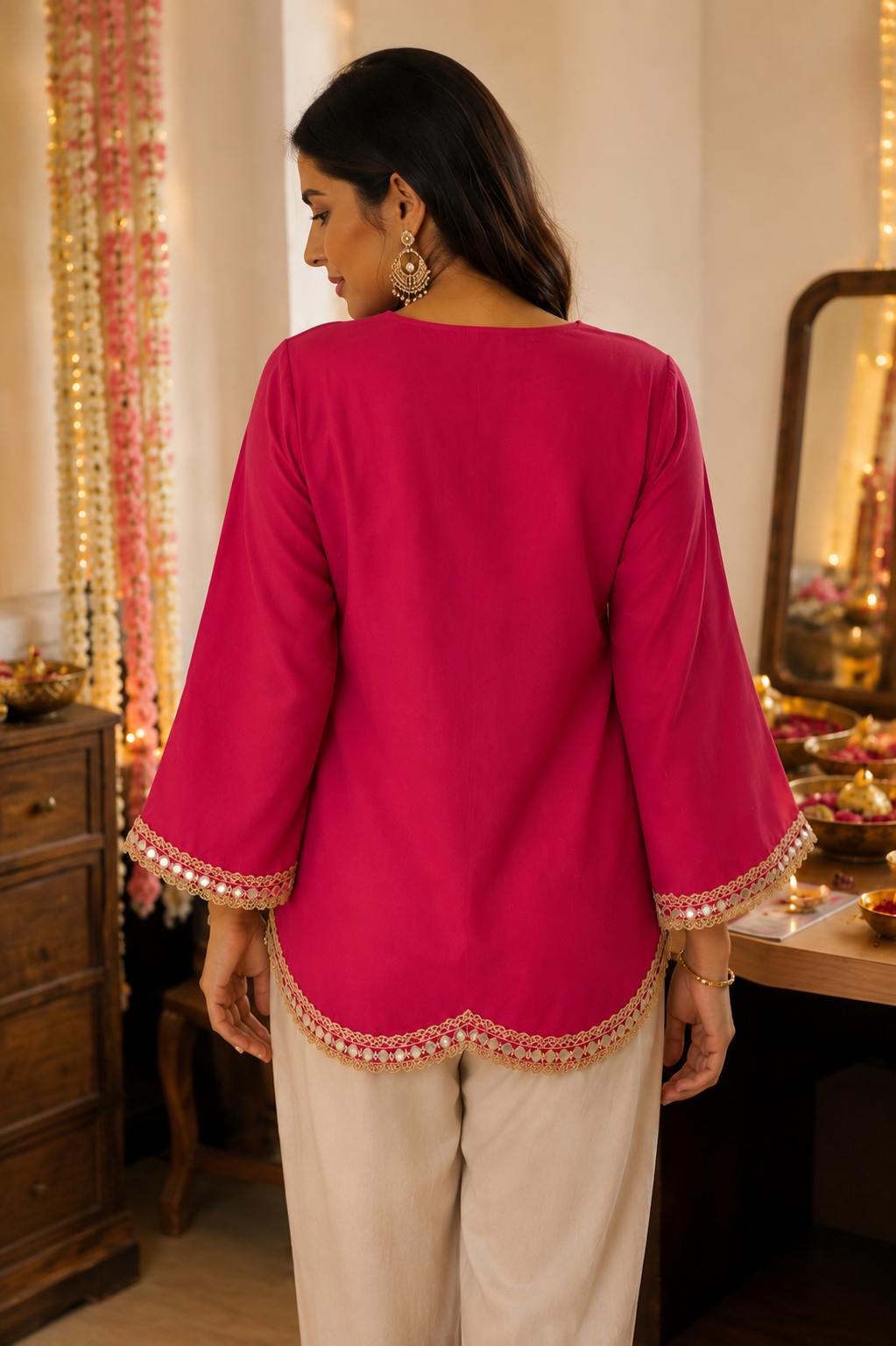 Gulaabi Mirror Kurta
