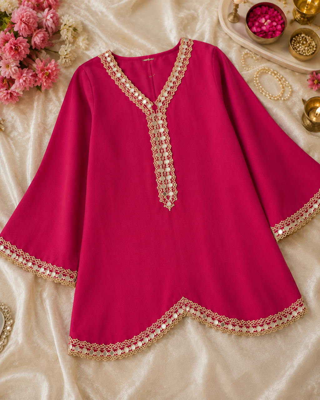 Gulaabi Mirror Kurta