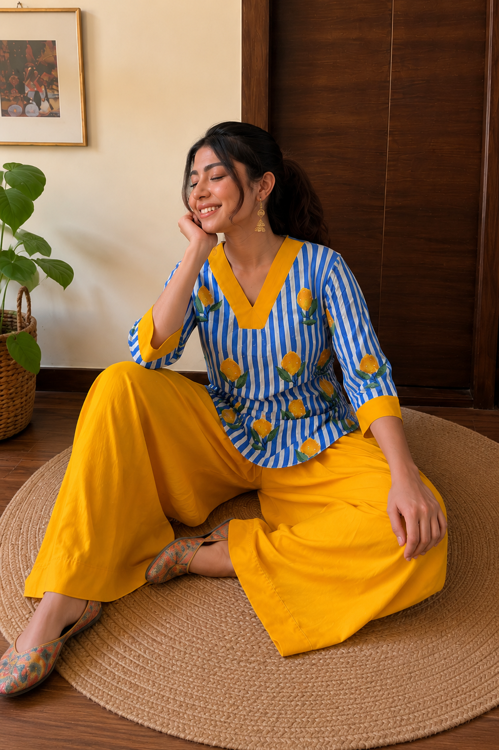 Lemon Striped Kurta