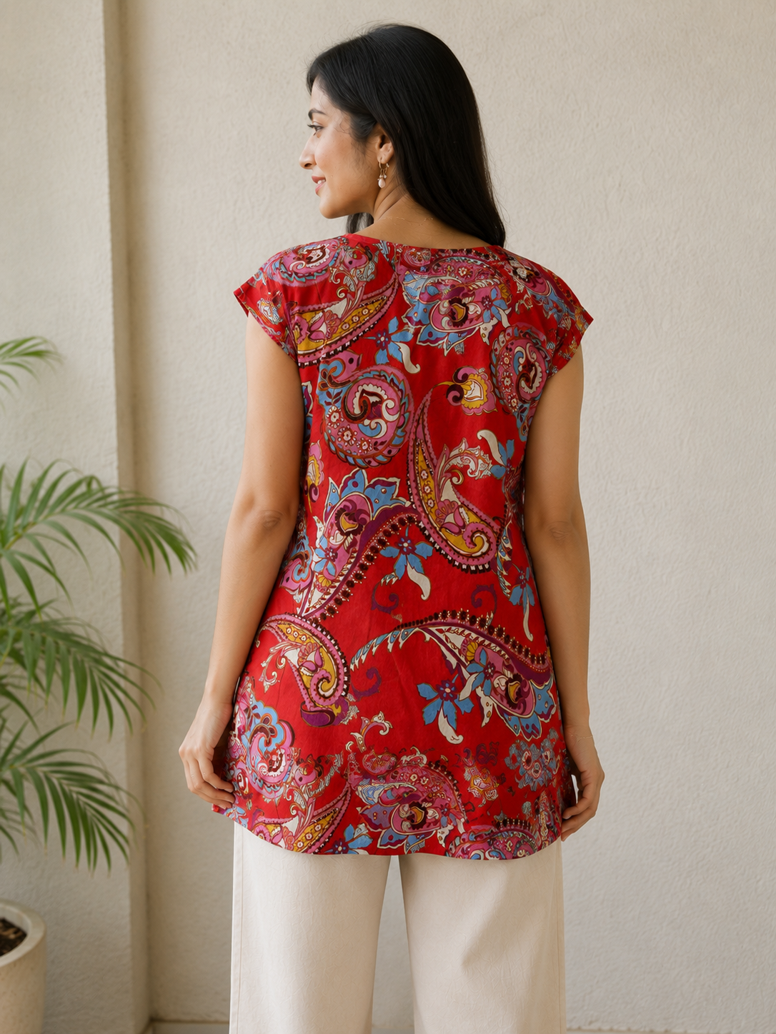 Red Muse Kurta - Back view