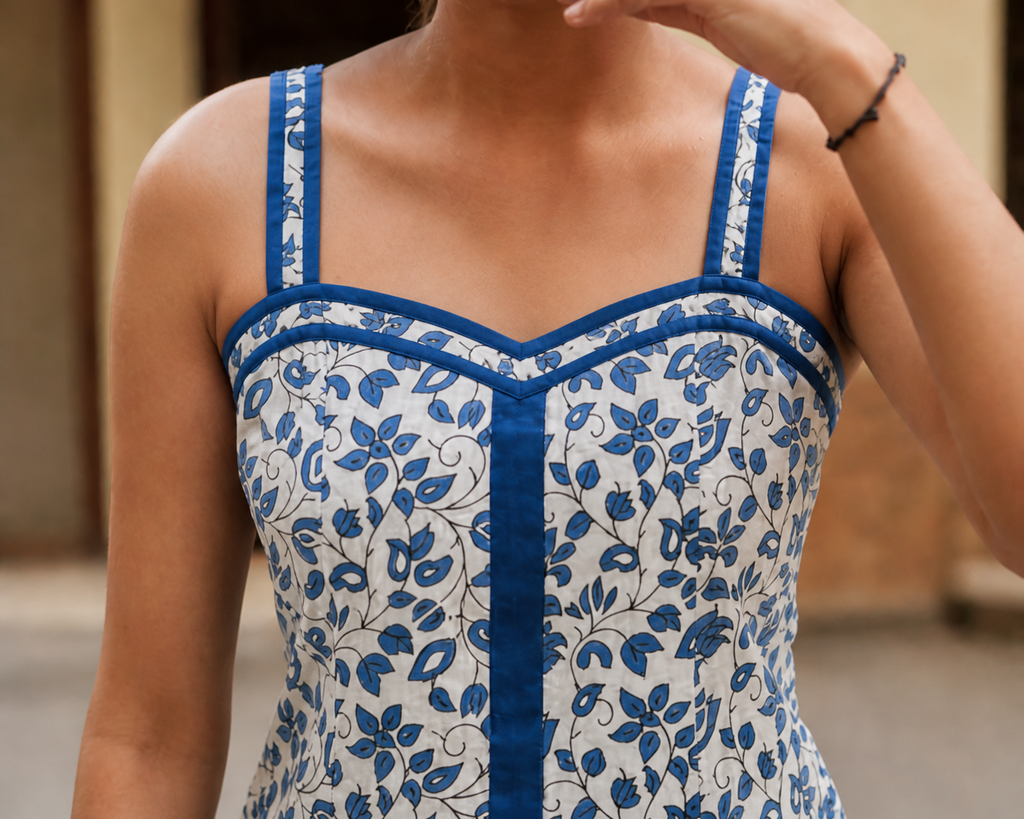 Blue Bloom Crop Top