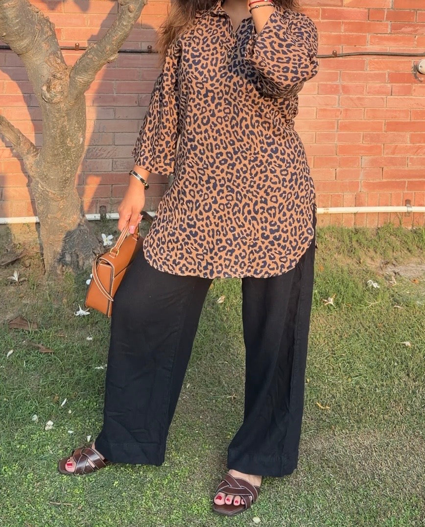 Leopard Cotton Kurta